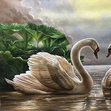 Load image into Gallery viewer, 100% Hand Painted Modern Swans Art Oil Painting On Canvas Wall Art Frameless Picture Decoration For Living Room Home Decor Gift