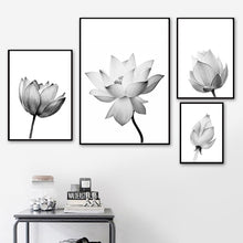 Load image into Gallery viewer, Nature Lotus Flower Bud Wall Art Canvas Painting Nordic Posters And Prints Black White Wall Pictures For Living Room Home Decor - SallyHomey Life&#39;s Beautiful