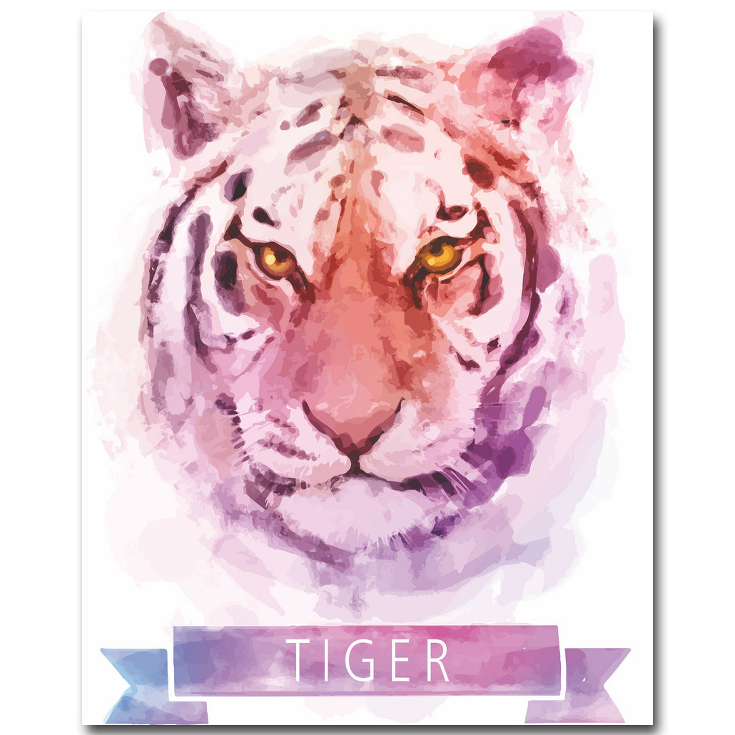 Tiger Wolf Wall Art Canvas Posters and Prints Painting Watercolor AnimalNursery Picture Children Bedroom Decoration Home Decor - SallyHomey Life's Beautiful