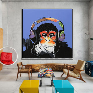 100% Hand Painted Abstract Orangutans Art Painting On Canvas Wall Art Wall Adornment Pictures Painting For Live Rooms Home Decor