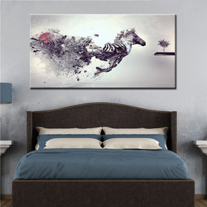 Modern Abstract Canvas Painting Medley Fly Horse HD Printed Poster Wall Art Painting for Living Room Home Decor Gift Frameless - SallyHomey Life's Beautiful