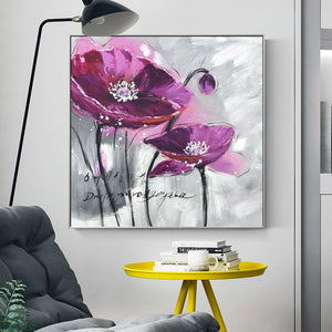 Modern Abstract Flower Posters and Prints Wall Art Canvas Printing Noble Violet Pictures for Living Room Home Decor - SallyHomey Life's Beautiful