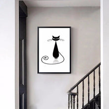 Load image into Gallery viewer, Modern Abstract  Canvas Painting Digital Printed Handlebar Cartoon Cat Canvas Painting Art for Living room Home Decor Unframed - SallyHomey Life&#39;s Beautiful