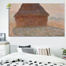 Load image into Gallery viewer, Abstract Canvas Painting Claude Monet The Haystack in Winter Morning Oil Picture Digital Printed for Living Room Home Wall Decor - SallyHomey Life&#39;s Beautiful