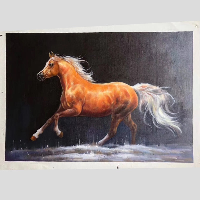 100% Hand Painted Super Clear Horse High-quality Art Painting On Canvas Wall Art Wall Painting Adornment pictures For Home Decor