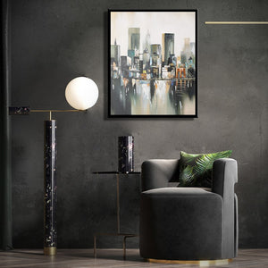 Modern Abstract Oil Painting on Canvas Wall Art Manhattan Bridge Posters Print Wall Decorative Pictures for Living Room Decor - SallyHomey Life's Beautiful