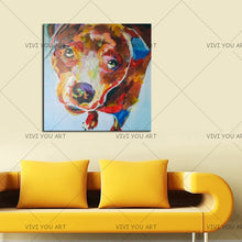 Load image into Gallery viewer, 100% Hand Painted Large - Cute Little Dog Paintings Modern Home Decor Wall Art Pictures 