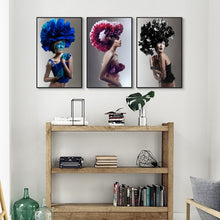 Load image into Gallery viewer, Posters and Prints Wall Art Canvas Painting Abstract Flower Makeup Woman Decorative Pictures for Living Room Cuadros Salon Decor - SallyHomey Life&#39;s Beautiful