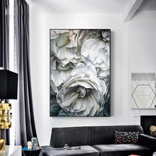 Load image into Gallery viewer, 100% Hand Painted Super Realism White Flowers Petals Art Oil Painting On Canvas Wall Art Wall Painting For Live Room Home Decor