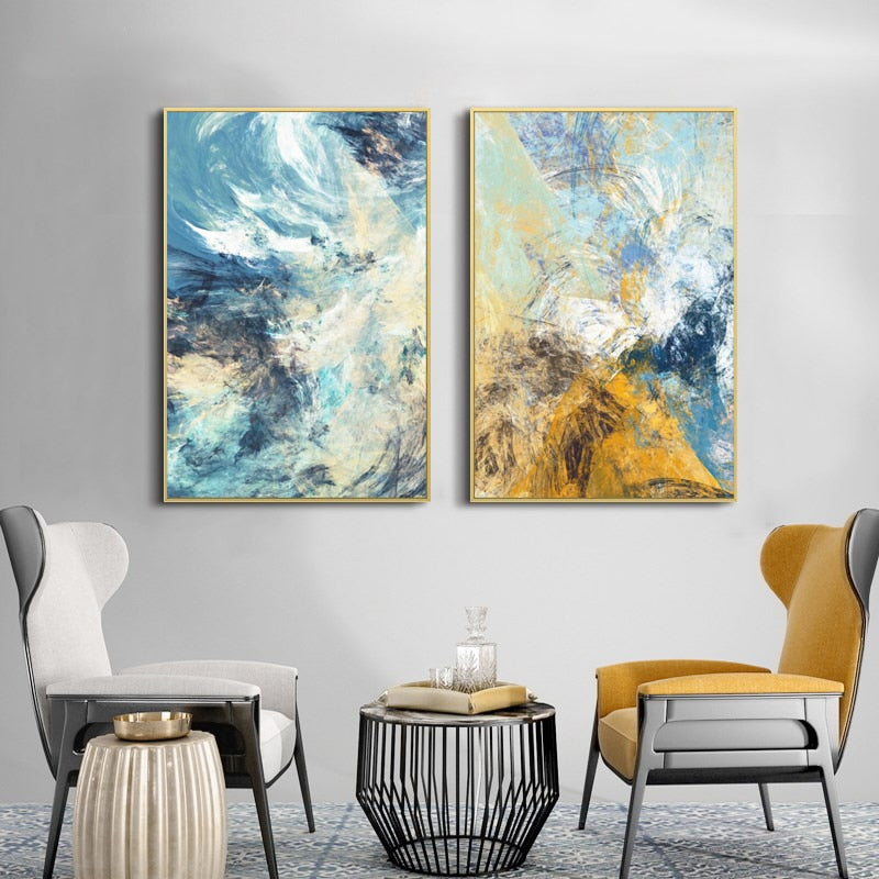 Abstract Colored Line Pictures for Living Room Nordic Decor No Frame - SallyHomey Life's Beautiful