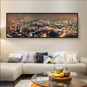 70x210cm Large Size Wall Art Canvas Painting City Landscape - SallyHomey Life's Beautiful