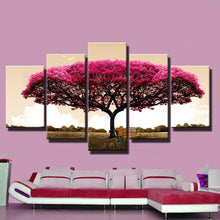 Load image into Gallery viewer, 5 Panel Artist Painted Red Leaves Tree Landscape Oil Painting on Canvas Handmade Abstract Wall Art Picture for room Home Decor - SallyHomey Life&#39;s Beautiful