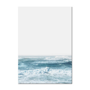 Scandinavian Sea Waves Wall Art Canvas Paintings Landscape Ocean Coastal Nordic Posters and Prints Decorative Picture Home Decor - SallyHomey Life's Beautiful