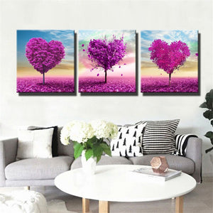Digital Printed Heart Shape Tree Canvas Painting Poster, Wall Pictures for Living Room Home Decoration, Wall Art Decor Gift - SallyHomey Life's Beautiful