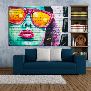 Modern Graffiti Art Wall Painting for Living Room Fashion Girl Canvas Painting Digital Print Poster Home Decoration Picture Gift - SallyHomey Life's Beautiful