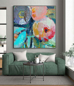 Large Modern pintura oleo flores canvas wall art  abstract oil painting on canvas decorative picture for living room decoration - SallyHomey Life's Beautiful