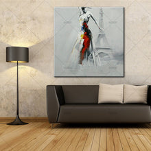 Load image into Gallery viewer, beautiful girl in the Eiffel Tower Oil Paintings on Canvas  picture for Home Decoration chrismas gift - SallyHomey Life&#39;s Beautiful
