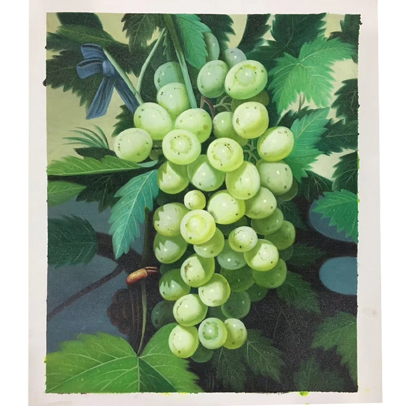100% Hand Painted Grape Realistic Art Oil Painting On Canvas Wall Art Frameless Picture Decoration For Live Room Home Decor Gift