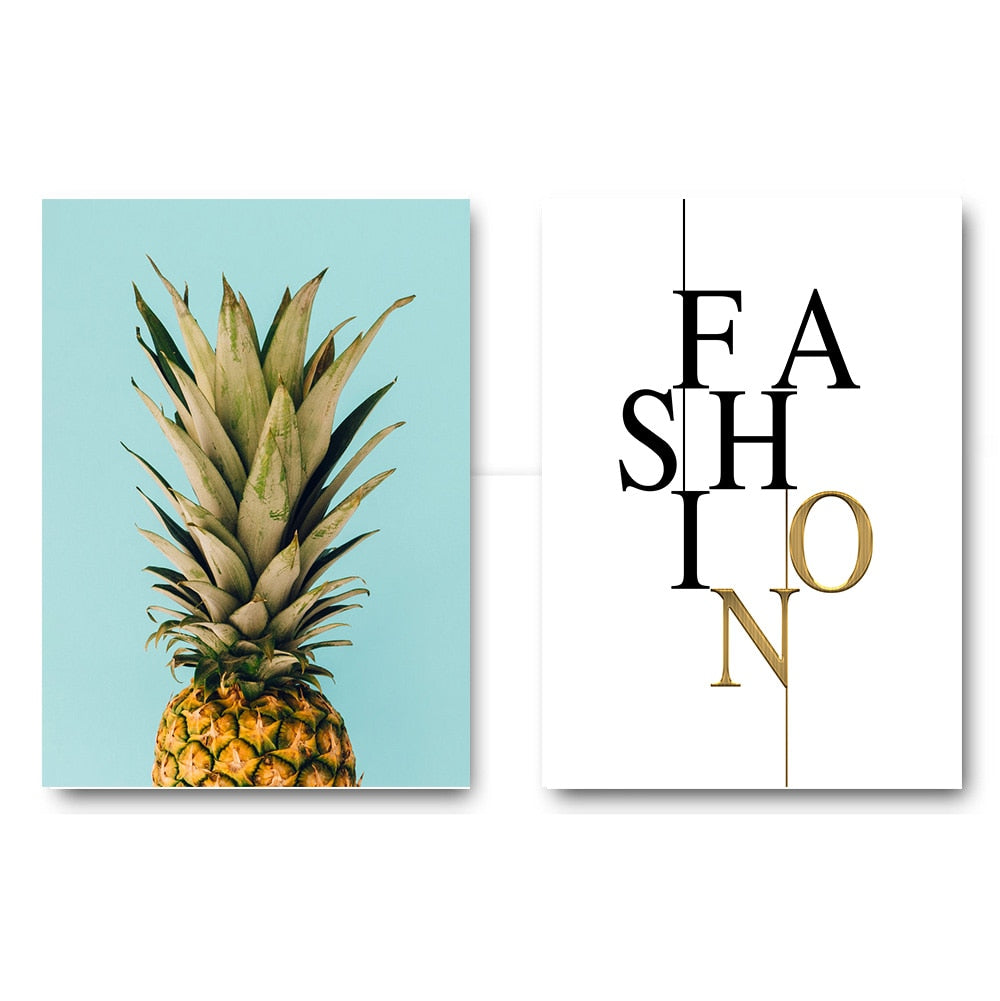 Pineapple Nordic Poster and Prints Minimalist Wall Art Canvas Painting Canvas Picture for Living Room Home Decor - SallyHomey Life's Beautiful