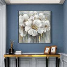 Load image into Gallery viewer, 100% Hand Painted Abstract White Flower Painting On Canvas Wall Art Frameless Picture Decoration For Live Room Home Decor Gift