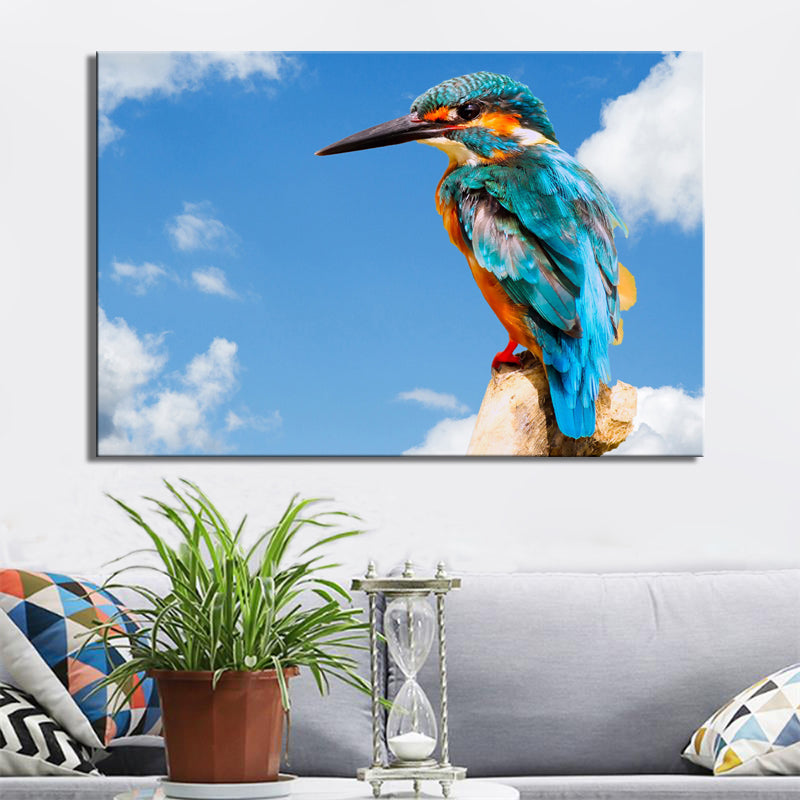 Modern Birds Posters and Prints Wall Art Canvas Painting Home Decoration Colorful Kingfisher Pictures for Living Room Wall Decor - SallyHomey Life's Beautiful