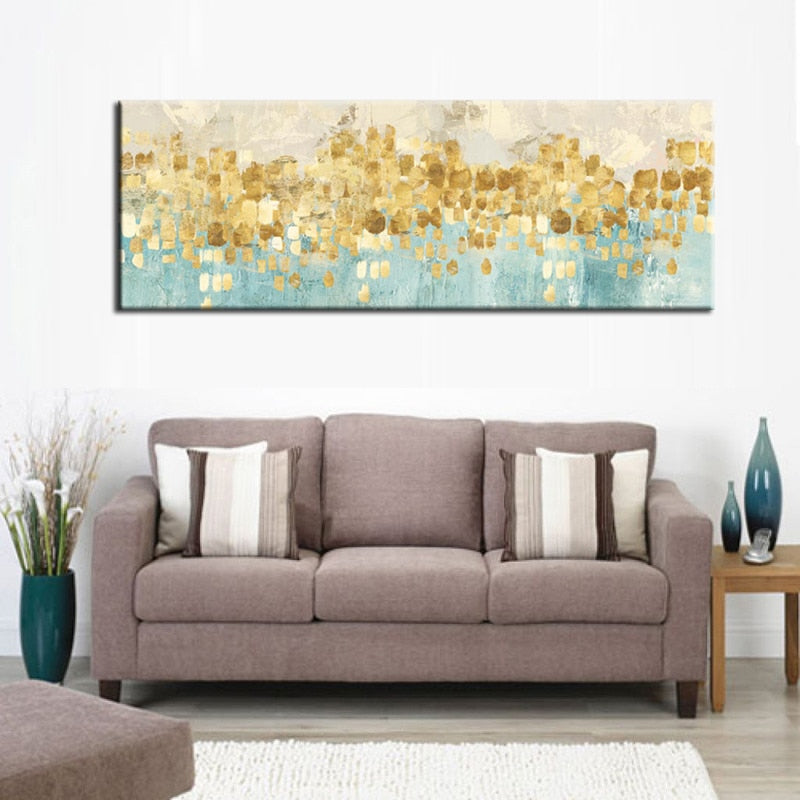 Modern Abstract Canvas Painting Gold Money Sea Wave Oil Painting on Canvas Poster Wall Art Picture for Living Room Home Decor - SallyHomey Life's Beautiful