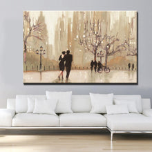Load image into Gallery viewer, Modern Abstract Canvas Painting City Romantic Landscape Wall Art Poster Lovers Walks Prints On Canvas for Living Room Home Decor - SallyHomey Life&#39;s Beautiful