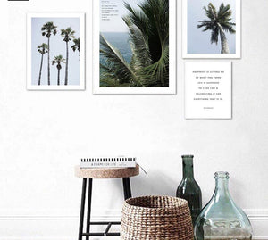 Tropical Decoration Scandinavian Palm Tree Canvas Landscape Poster Motivation Nordic Wall Art Print Painting Decorative Picture - SallyHomey Life's Beautiful