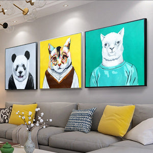 100% Hand Painted Colorful Animal Art Oil Painting On Canvas Wall Art Frameless Picture Decoration For Live Room Home Decor Gift