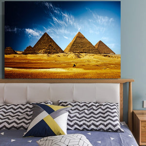 Modern Landscape Posters and Prints Wall Art Canvas Painting Egyptian Pyramid Desert Landscape Pictures for Living Room Decor - SallyHomey Life's Beautiful