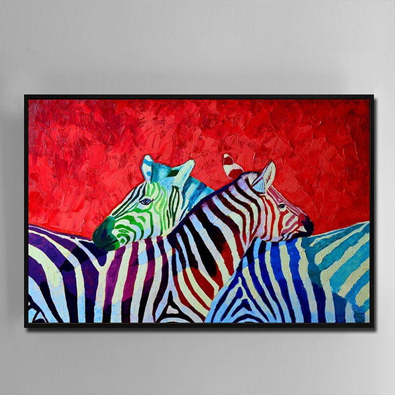 100% Hand Painted Abstract Modern Zebra Art Painting On Canvas Wall Art Wall Adornment Picture Painting For Live Room Home drcor