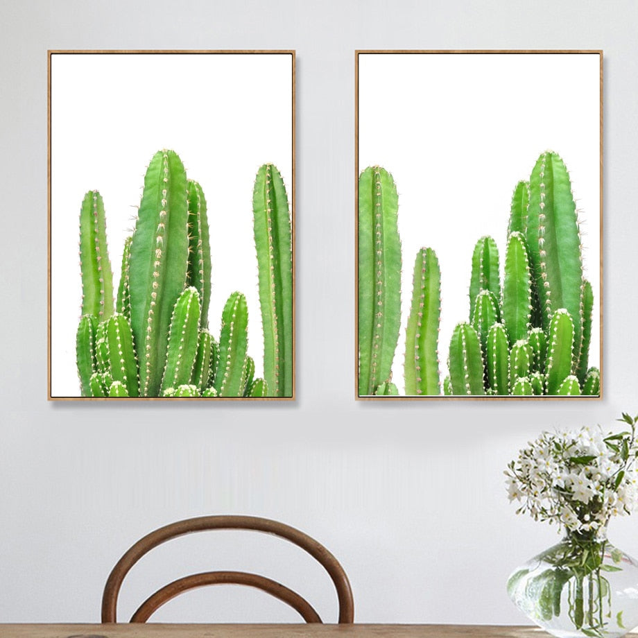 Fresh Cactus Tropical Succulents Plant Wall Art Canvas Painting Nordic Posters And Prints Wall Pictures For Living Room Decor - SallyHomey Life's Beautiful