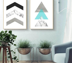 Geometric Marble Arrow Wall Art Canvas Posters Prints Nordic Style Abstract Painting Minimalist Wall Pictures for Living Room - SallyHomey Life's Beautiful