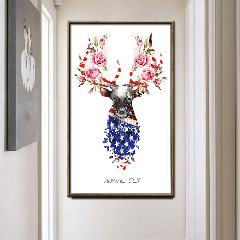 Canvas Painting Digital Printed Abstract Oil Painting Sika Deer Canvas Art Wall Painting for Living Room Home Decor painting - SallyHomey Life's Beautiful