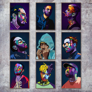 Lil Peep Tyler XXXTentacion Rapper Star Wall Art Canvas Painting Nordic Posters And Prints Wall Pictures For Living Room Decor - SallyHomey Life's Beautiful
