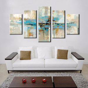 5pcs Canvas Prints Wall Art - Turquoise Modern Abstract Canvas Wall Art Prints On Canvas For Living Room Home Decor No Frame - SallyHomey Life's Beautiful