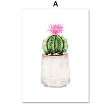 Load image into Gallery viewer, Succulents Cactus Pink Flower Wall Art Canvas Painting Nordic Posters And Prints Plants Wall Pictures For Living Room Home Decor - SallyHomey Life&#39;s Beautiful