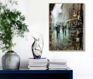 Professional Artist Handmade Modern Building Landscape Oil Painting on Canvas Streetscape Oil Painting for Wall Decor Picture - SallyHomey Life's Beautiful