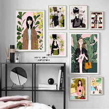 Load image into Gallery viewer, Abstract Fashion Girl Vintage Poster Wall Art Canvas Painting Nordic Posters And Prints Wall Pictures For Living Room Decor - SallyHomey Life&#39;s Beautiful