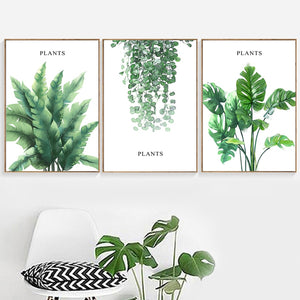 Banana Leaves Monstera Plants Wall Art Canvas Painting Nordic Posters And Prints Wall Pictures For Living Room Bed Room Decor - SallyHomey Life's Beautiful