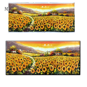 Giant Sunflower Fields Oil Painting On Canvas Lanscaple Pure Hand-painted Pictures Or Photography Pictures Wall Art Unframed - SallyHomey Life's Beautiful