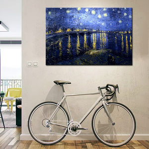 Famous Painting Posters and Prints Wall Art Canvas Painting Starry Night Over the Rhone by Van Gogh Home Decor For Living Room - SallyHomey Life's Beautiful
