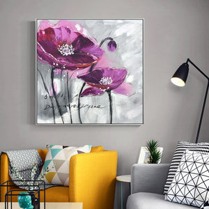 Modern Abstract Flower Posters and Prints Wall Art Canvas Printing Noble Violet Pictures for Living Room Home Decor - SallyHomey Life's Beautiful