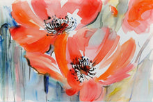 Load image into Gallery viewer, Modern Watercolor Flowers Wall Painting Hand Painted Poppy Flowers - SallyHomey Life&#39;s Beautiful