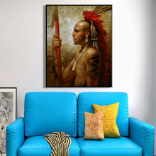 Load image into Gallery viewer, Abstract Native Indian Feathered Portrait Posters and Prints Wall Art Canvas Painting Decorative Pictures for Living Room Decor - SallyHomey Life&#39;s Beautiful
