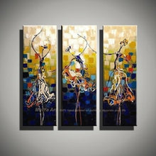 Load image into Gallery viewer, 3 piece wall art art paintings ballerina  ballet dancers modern abstract oil paintings on canvas wall pictures for living room - SallyHomey Life&#39;s Beautiful