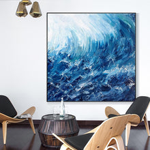Load image into Gallery viewer, 100% Hand Painted Abstract Sea Waves Art Oil Painting On Canvas Wall Art Frameless Picture Decoration For Live Room Home Decor