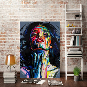 Abstract Colorful Women Pictures for Living Room Home Decor No Frame - SallyHomey Life's Beautiful