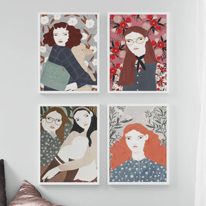 Vintage Girl Fashion Wall Art Canvas Painting Nordic Posters And Prints Wall Pictures For Living Room Scandinavian Home Decor - SallyHomey Life's Beautiful