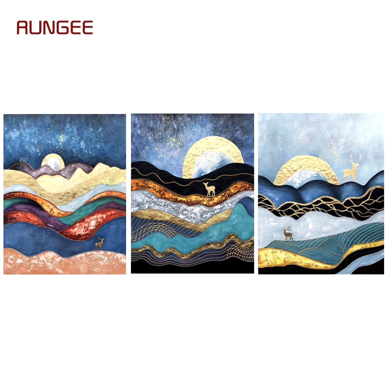 100% Hand Painted Abstract Mountains Art Painting On Canvas Wall Art Wall Adornment Pictures Painting For Living Room Home Decor